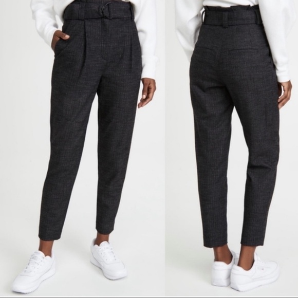 A.L.C. Paperbag Waist Pinstripe Trousers Size 10 in excellent like-new condition - Picture 2 of 6